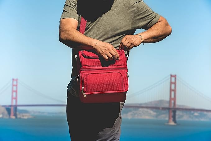 PICNIC TIME NCAA Nebraska Cornhuskers Pranzo Lunch Bag - Insulated Lunch Box with Picnic Set - Lunch Cooler Bag