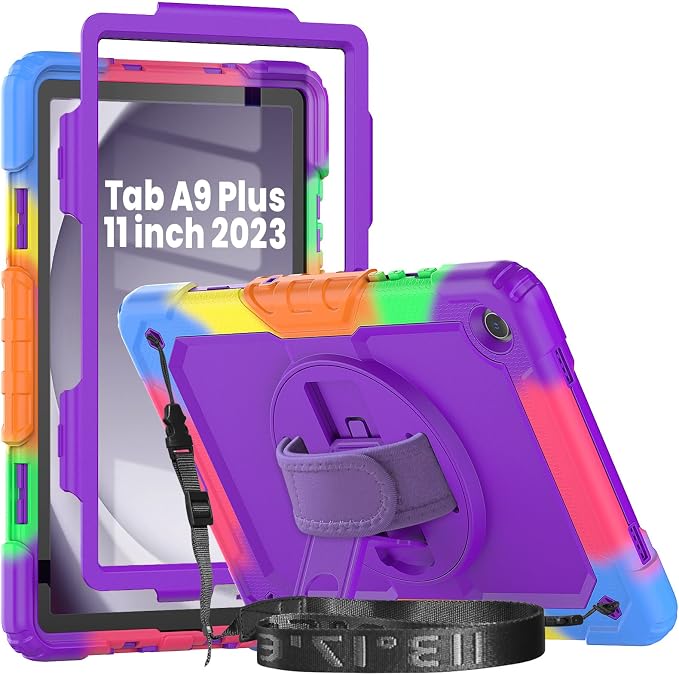 Case Compatible with Galaxy Tab A11 Plus 2026/ A9 Plus 2023 11-Inch Model SM-X230/SM-X236/SM-X238/SM-X210/SM-X216/SM-X218 with Screen Protector Pen Holder Stand Shoulder Strap Handle Grip
