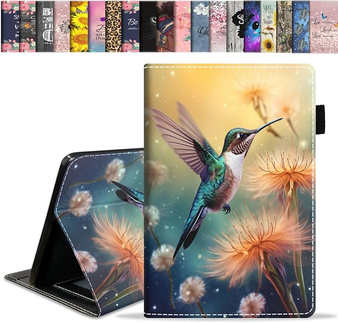 Case for Amazon Kindle Fire HD 10 Tablet 10.1 (9th/7th Generation 2019/2017 Release) Slim Folding Stand Folio Cover with Card Slot &amp Auto Wake/Sleep - African American Girl
