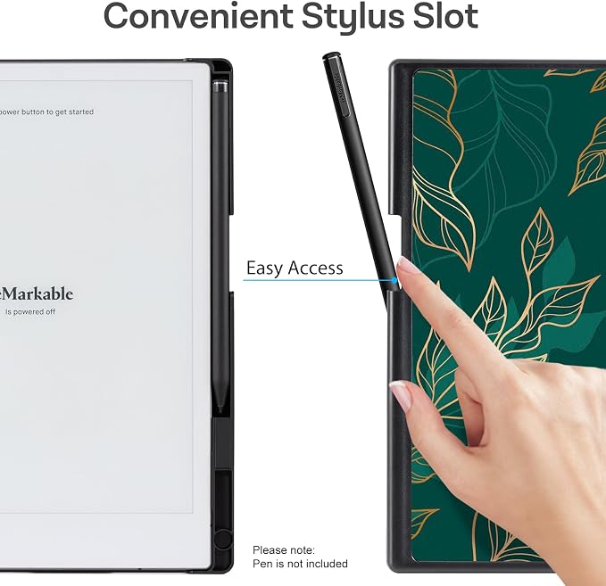 CoBak Stand Case for Remarkable 2 Paper Tablet 2020 10.3 with Hand Strap | Lightweight and Hard Back Shell Protective Book Folio Cover with 2 Kickstand Stand Angles and Pen Holder Features Black