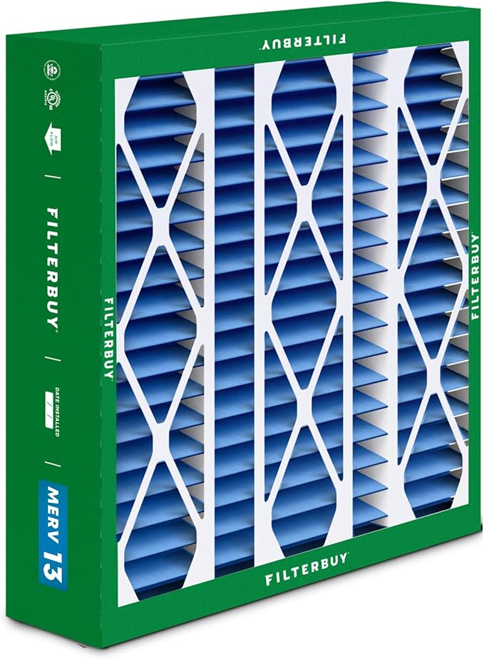 Filterbuy 20x25.25x3.5 Air Filter MERV 13 Optimal Smoke & Allergy Defense