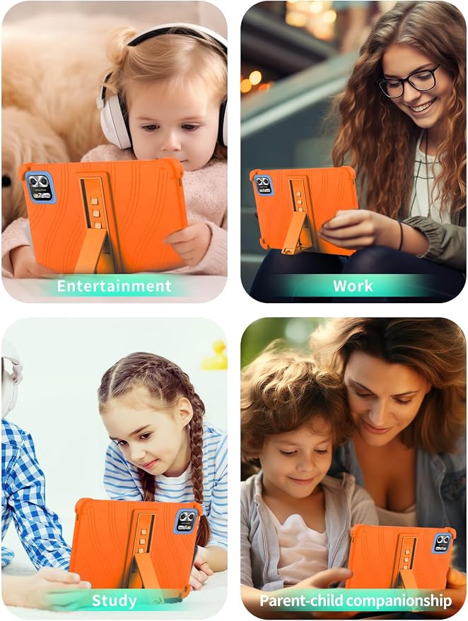 Case for PRITOM B8/PRITOM L8/VASOUN Tab8 Tablet 8 Inch- Soft Silicone Shock Proof Lightweight Stand Rubber Shell Protective CoverKids Friendly Soft Silicone Adjustable Stand CoverBlack