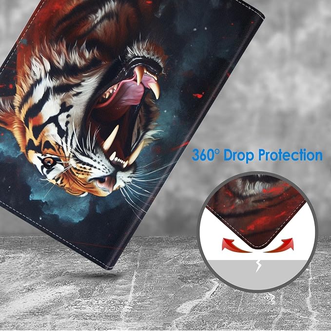 Case for Samsung Galaxy Tab A 8.0 2019 (SM-T290/T295/T297) Slim Lightweight PU Leather Stand Cover with Auto Wake/Sleep for Galaxy Tab A 8.0 Inch Abstract Watercolor Art Dogs