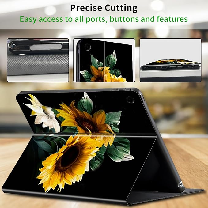 Case for Samsung Galaxy Tab A9 Plus 2023/A11 Plus 2025 11 inch Lightweight Protective PU Leather Smart Stand Cover with Auto Wake Sleep Tablet Case Cover - American Flag &amp Fish