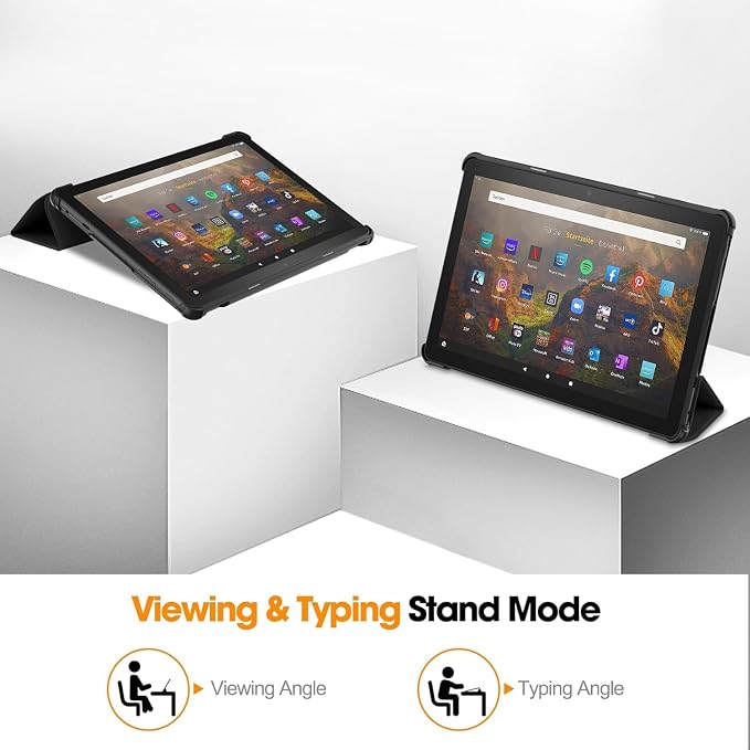 Case for Amazon Fire HD 8 Tablet (12th/10th Generation 2024/2022/2020 Release) &amp HD 8 Plus Multi-Angle PU Leather Protective Stand Cover with Auto Wake/Sleep Bookish Book Lovers