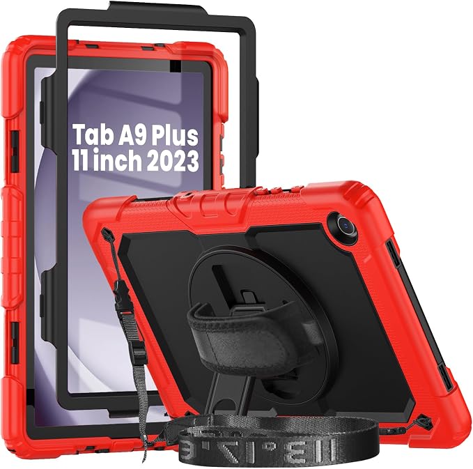 Case Compatible with Galaxy Tab A11 Plus 2026/ A9 Plus 2023 11-Inch Model SM-X230/SM-X236/SM-X238/SM-X210/SM-X216/SM-X218 with Screen Protector Pen Holder Stand Shoulder Strap Handle Grip