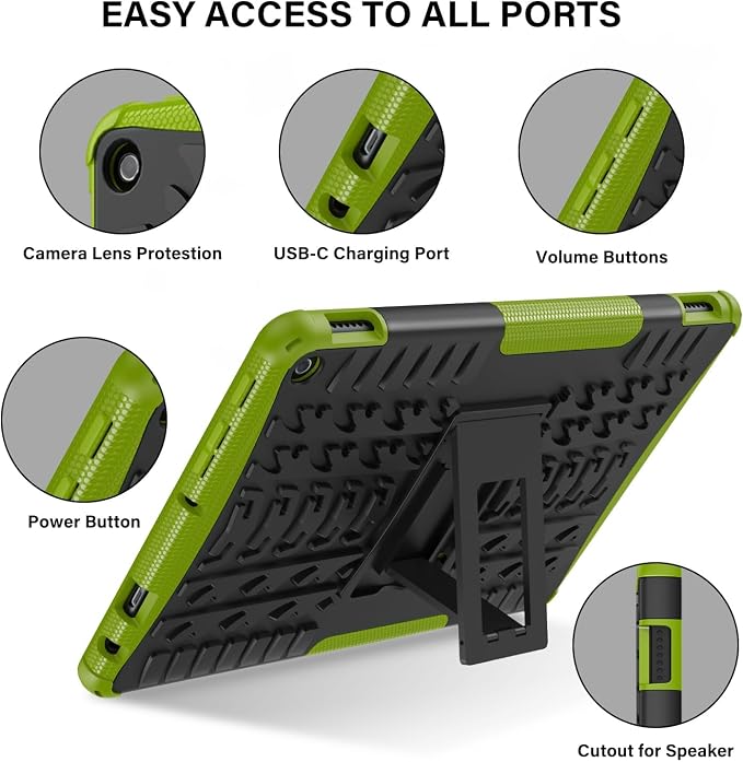 for 2023 Release Tablet Flre HD 10 &amp HD 10 Plus Case | 13th Generation Heavy Duty Dual Layer Shockproof Impact Resistance Protective Case with Kickstand for Kids
