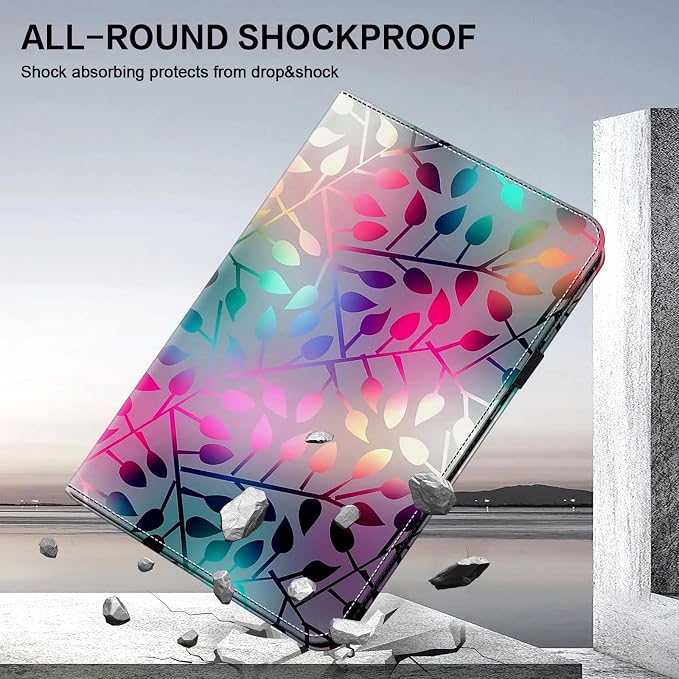 Case for iPad (A16) 11th Generation 11 Inch 2025 iPad 10th Generation 10.9 inch 2022 Auto Wake/Sleep Pencil Holder Flip Wallet Leather Cover Bicolor Marble
