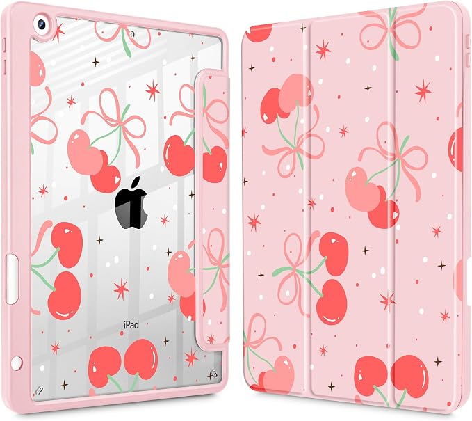 May Chen for iPad 9th Generation with Pencil Holder iPad 8th/7th Gen Case 10.2-inch [Penceil Holder] Trifold Stand Auto Wake/Sleep Clear TPU Protection Back Cover Ballet Shoes