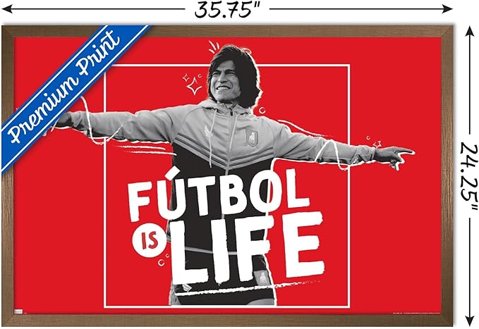 Ted Lasso - Futbol is Life Wall Poster, 34L" x 22.4W", Bronze Framed Version