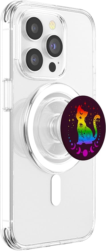 Rainbow Astrology Cat LGBT Gay Pride Flag PopSockets Adhesive PopGrip