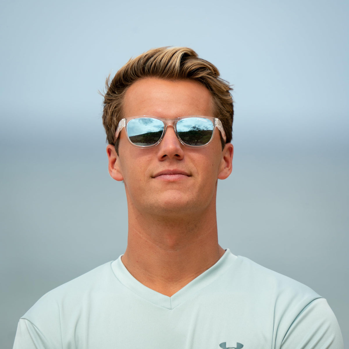 Tifosi Optics Swank Sunglasses (Satin Electric Green/Smoke Lens Bright Blue Mirror)