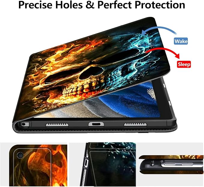 Case for Fire 7 Tablet &amp Fire 7 Kids (12th Gen 2022 Release) - Slim PU Leather Protective Smart Cover with Auto Sleep/Wake &amp Multi-Angle StandBlue Dandelion