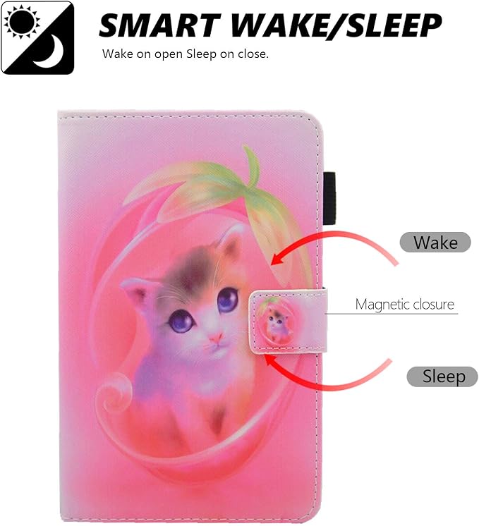 Case for Kindle Fire 7 TabletDteck Full Protective Flip Adjustable Stand Auto Wake/Sleep Smart Cover with Pencil Holder for Kindle Fire 7 Tablet 9th/7th/5th Generation 2019/2017/2015 ReleaseKing Dog