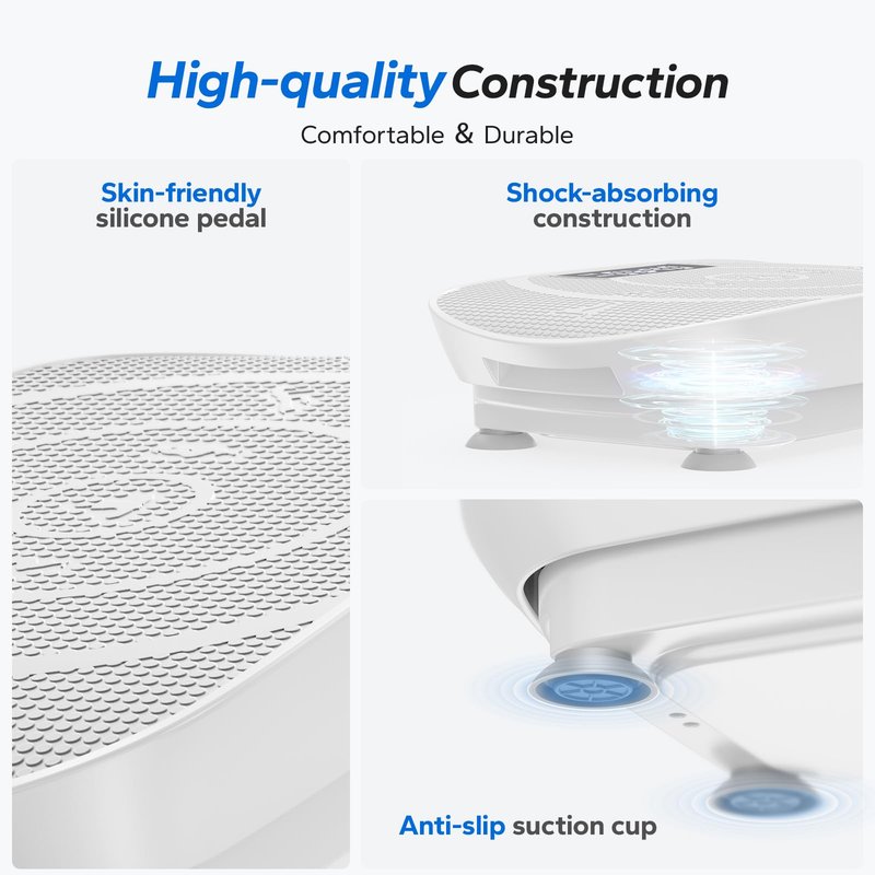 Merach Vibration Plate Exercise Machine, Whole Body Workout Power Vibrate Fitness Platform Vibration Plate Silent Motor Speed Control