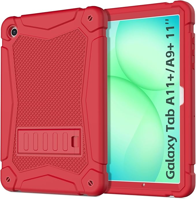 Shockproof Case for Samsung Galaxy Tab A11 Plus 11 inch 2026 with Built-in Kickstand 3 Layers Heavy Duty Protection Cover for Tab A9+ 10.9 2023 Blush Pink