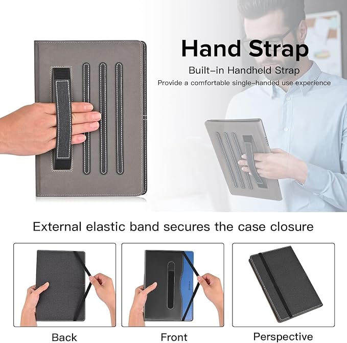 ZenRich Android Tablet Case for 10.1 inchUniversal Tablet Case Cover | Touchscreen Tablet 10-11 with Multiple Viewing Angles/Hand Strap/Pen Holder/Adjustable Fixing Silicon BandBlue