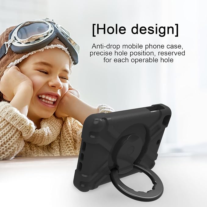 AKABEILA Compatible with Amazon Fire HD 8 2020/2022 Tablet Case，Rugged Kids Case with Stand Lightweight Shockproof Kids Friendly Tablet Cover Black