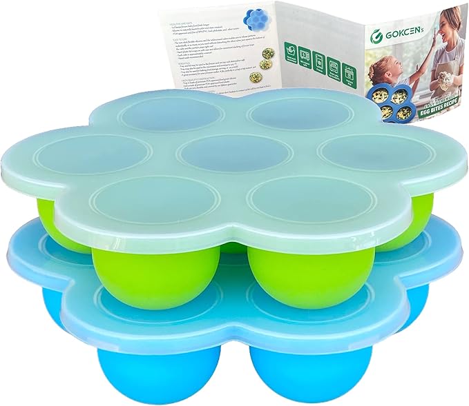 GOKCEN's Silicone Egg Bite Molds 12 Cups Silicone Muffin Pans for Baking