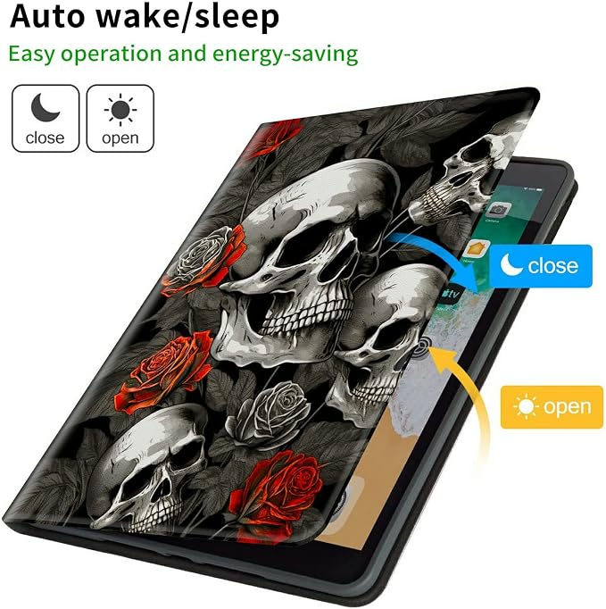Case for Samsung Galaxy Tab A9 Plus 2023/A11 Plus 2025 11 inch Lightweight Protective PU Leather Smart Stand Cover with Auto Wake Sleep Tablet Case Cover - American Flag &amp Fish