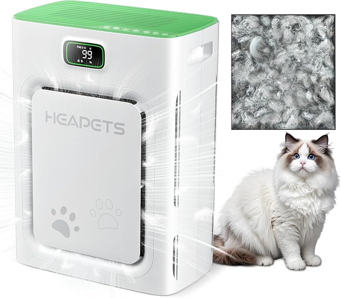 Pet Air Purifier for Home Large Room 2500 sq ft, H13 HEPA Washable Double-Sided