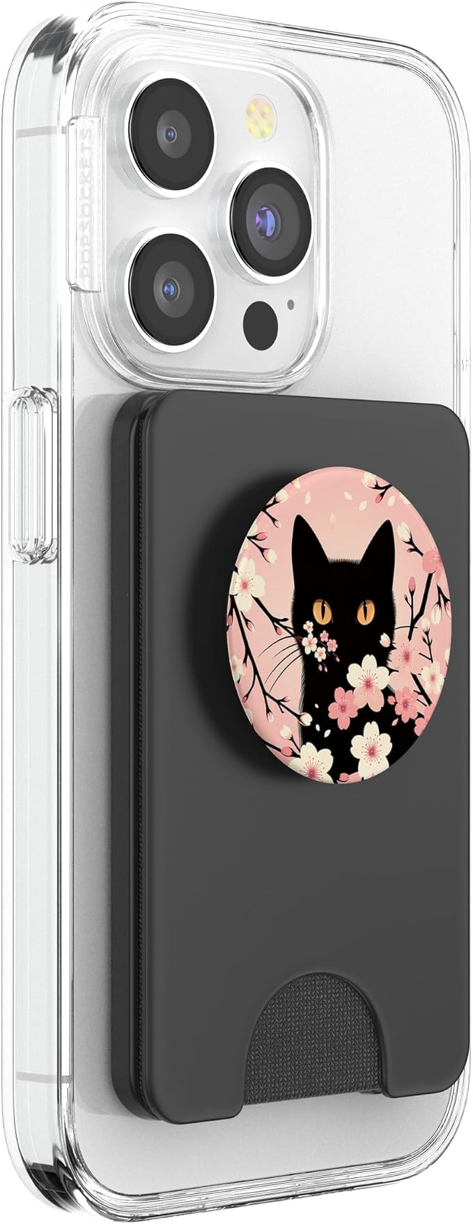 Cat Aesthetic Flower Floral Cherry Blossom Cat Pink Kawaii PopSockets PopGrip for MagSafe
