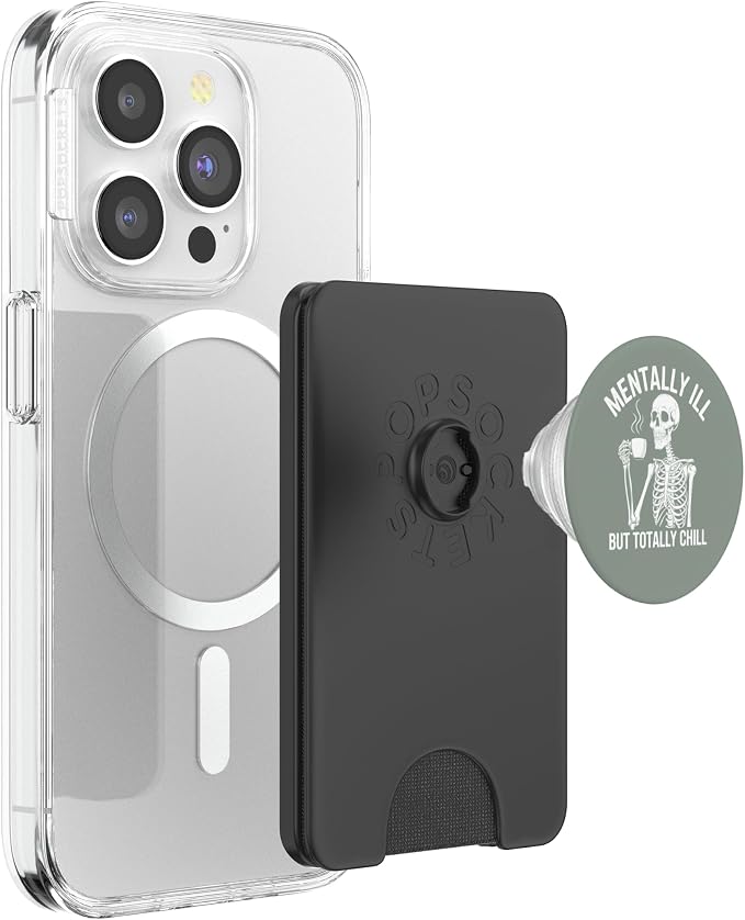 Mentally Skeleton ILL But Totally Chill Halloween Bookish PopSockets Adhesive PopGrip