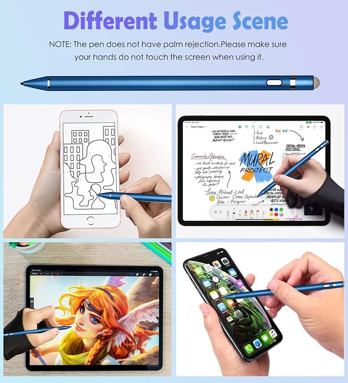 Active Stylus Pen for Touch ScreensDual Pen Tips for iOS &amp Android Drawing &amp WritingHigh Precise Digital Pencil for Apple iPhone 16/15/14/13/12/11/X/8iPad Air/Pro/MiniPhone/Tablet/Sam-sung