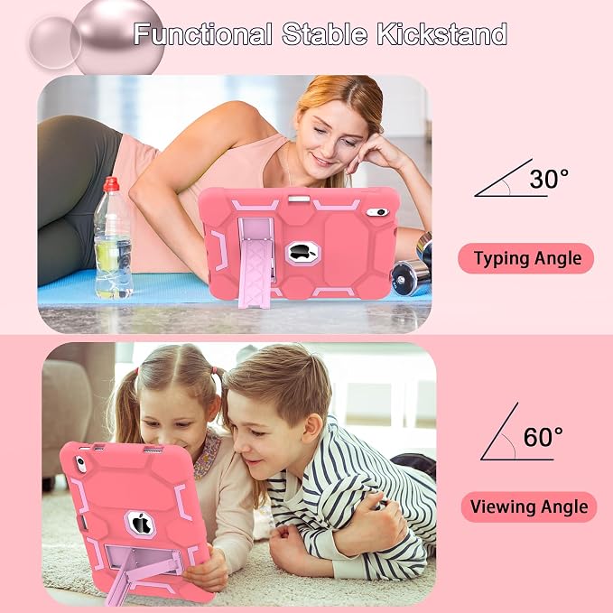Case for iPad 11 11th Gen (A16) 2025 &amp 10th Gen 2022 10.9 Purple+Green | Kickstand | With Pencil Holder | Drop-Proof Silicone+Hard Shell | Raised Edge Protects Screen&ampCamera | Heavy Duty Pr