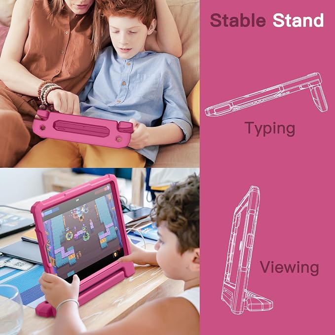 JETech Kids Case for iPad 6th/5th Gen 9.7 (2018/2017) Black | Built-in Screen Protector 360° Rotating Handle Stand Shockproof Full-Body Protection Kid-Friendly Design