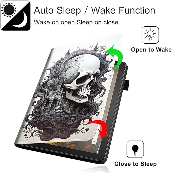 Case Cover for Amazon All-New Kindle Fire 7 Tablet (2022 Release-12th Generation) Latest Model 7 Slim Folding Stand Cover with Auto Wake/Sleep Dancing Skeleton in Mexican Costume