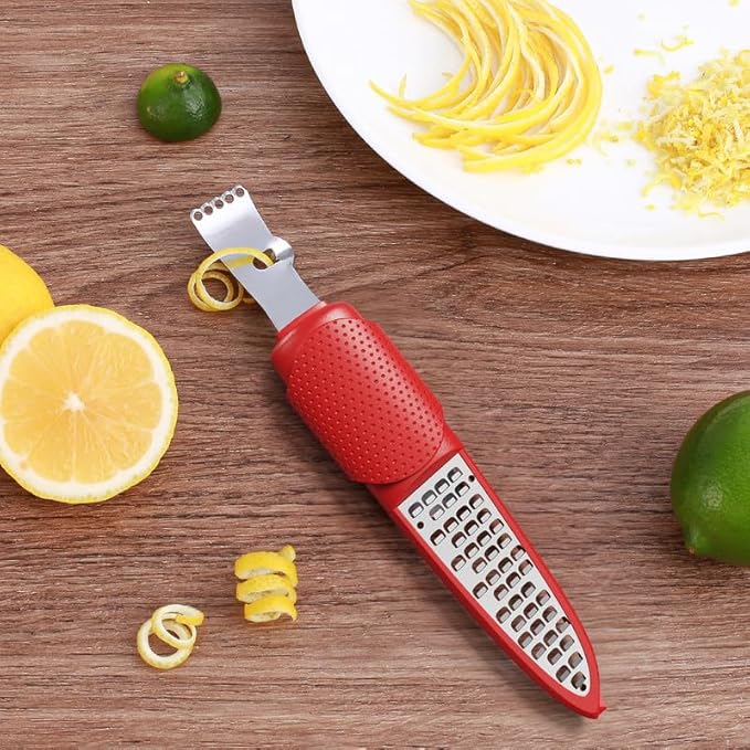 Pisol 3 in 1 Citrus Zester Tool, Lemon Citrus, Orange Zester and Grater