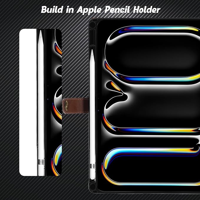 Flip Case for Apple iPad 10.2 9th 8th 7th Generation 2021/2020/2019 Pencil Holder Smart Cover Auto Sleep Wake Protective Documents Pocket Stand Snap Closure Case for iPad 10.2 Inch Black