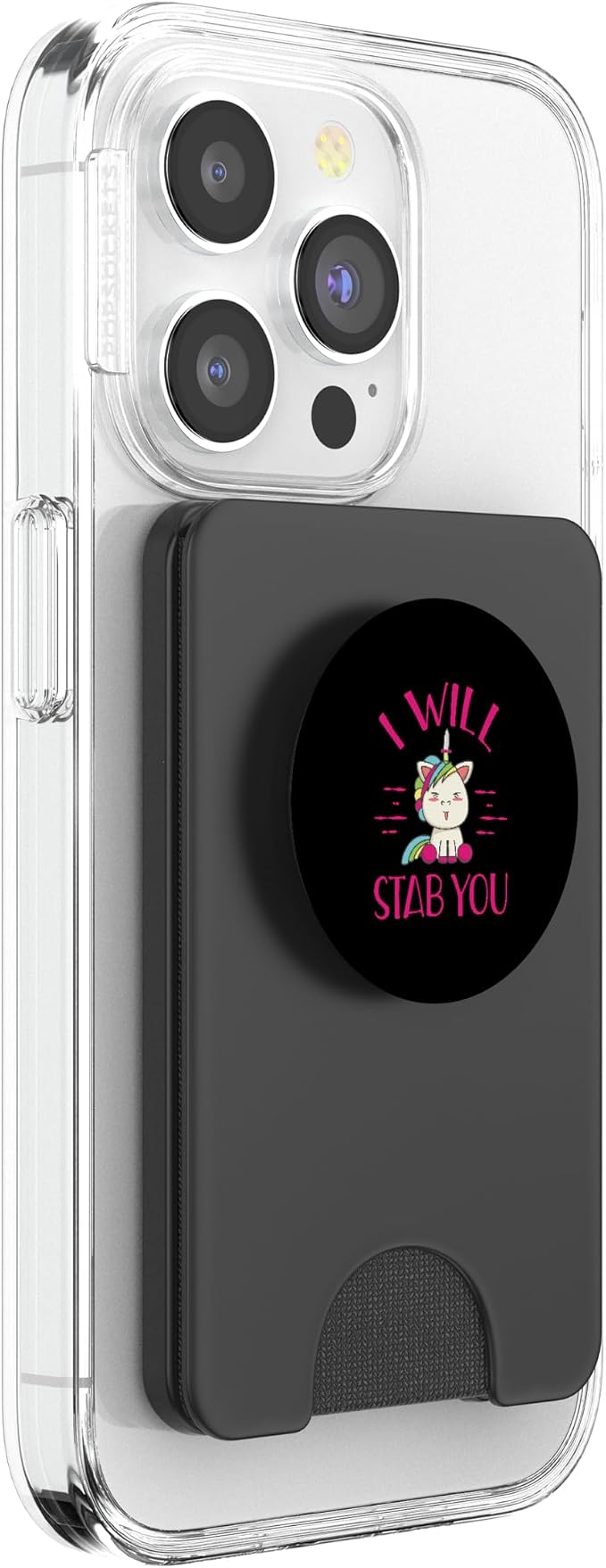 Evil Unicorn I Will Stab You Funny Novelty Knife Pop Socket PopSockets Adhesive PopGrip
