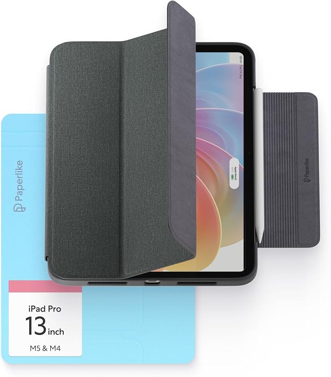 Paperlike® Bumper Case for iPad Air 13 (M4M3M2) &amp iPad Pro 12.9 | Robust Protective Case with Slim Design real Textile Surface Supports Apple Pencil Charging &amp Auto Sleep/Wake