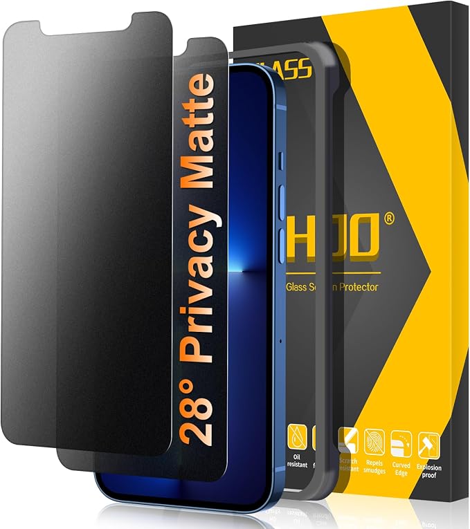 [2 Pack] Matte Privacy Glass Screen Protector Designed for iPhone 11 / iPhone XR Anti-Glare Anti-Fingerprint Install Frame 9H Tempered Glass