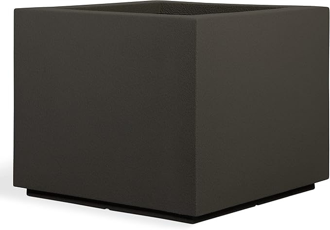 PolyStone Planters Monterrey 23 in. x 23 in. Brown Square Planter'