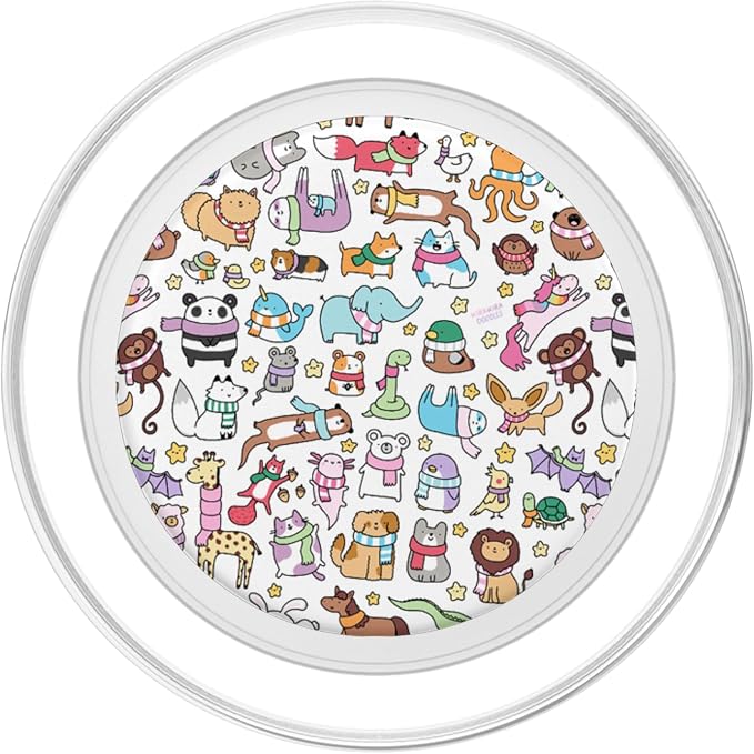 Cute Animals Doodles PopSockets PopGrip: Swappable Grip for Phones &amp Tablets PopSockets Adhesive PopGrip