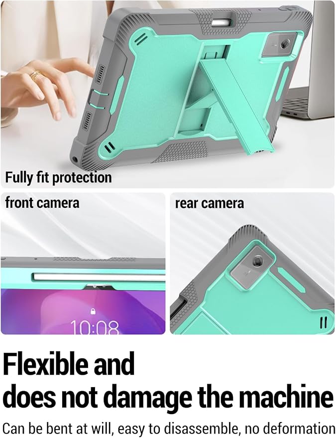 for Lenovo Idea Tab Plus/Tab K12（12.1 Inch） Android Tablet Protective caseShockproof Lightweight Silicone Protective Cover with StandChild-Friendly ProtectionEasy to Clean DesignBlack