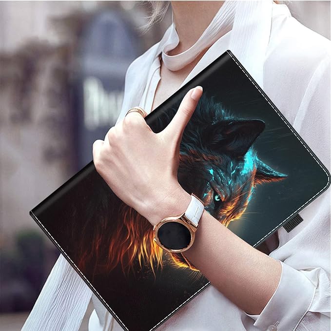 Case for All-New Amazon Fire HD 10 and 10 Plus Tablet (13th/11th Generation 2023/2021 Release) 10.1 - Slim Fit Standing Cover with Auto Sleep/Wake，Wolf