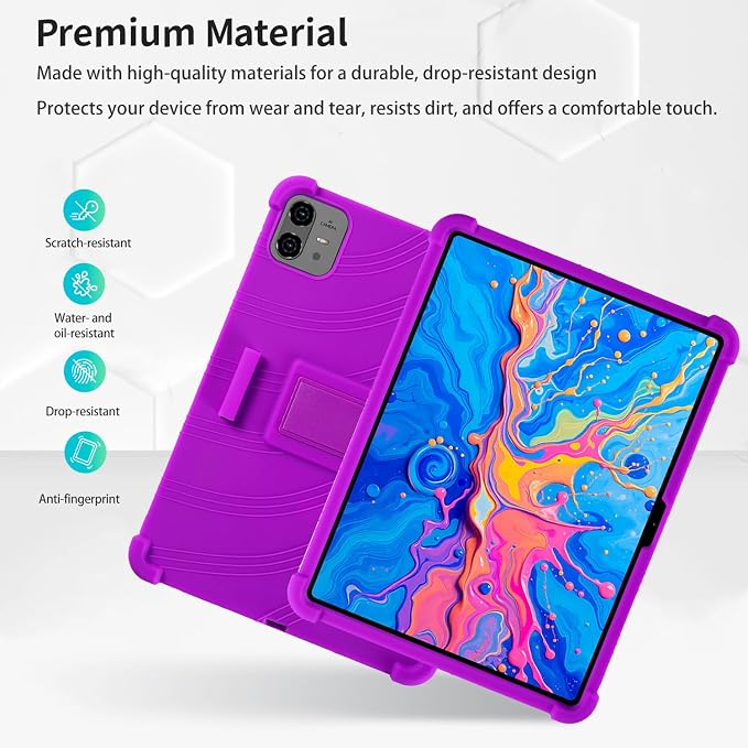 Case for TECLAST Artpad Pro 12.7-Inch Tablet – Shockproof Silicone Protective Cover with Kickstand Drop-Resistant Business Style (Black)