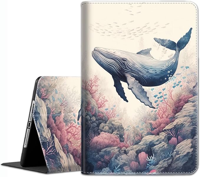 Case for iPad A16 11th Gen 11 Inch (2025) 10th Gen 10.9 Inch (2022) Model A3354 A3355 A3356 A2696 A2757 A2777 ，Slim Fit Standing Cover with Auto Sleep/Wake，Frog Playing Guitar