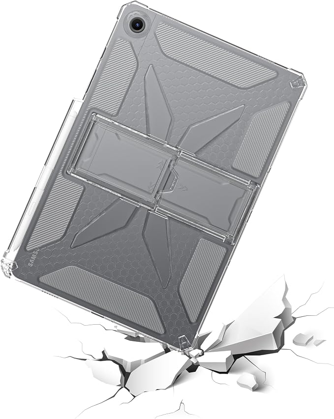Clear Case for Samsung Galaxy Tab A11 8.7 2025 with Pencil Holder/Kickstand Soft TPU with Reinforced Corners‌ Shockproof Impact Resistant - Clear