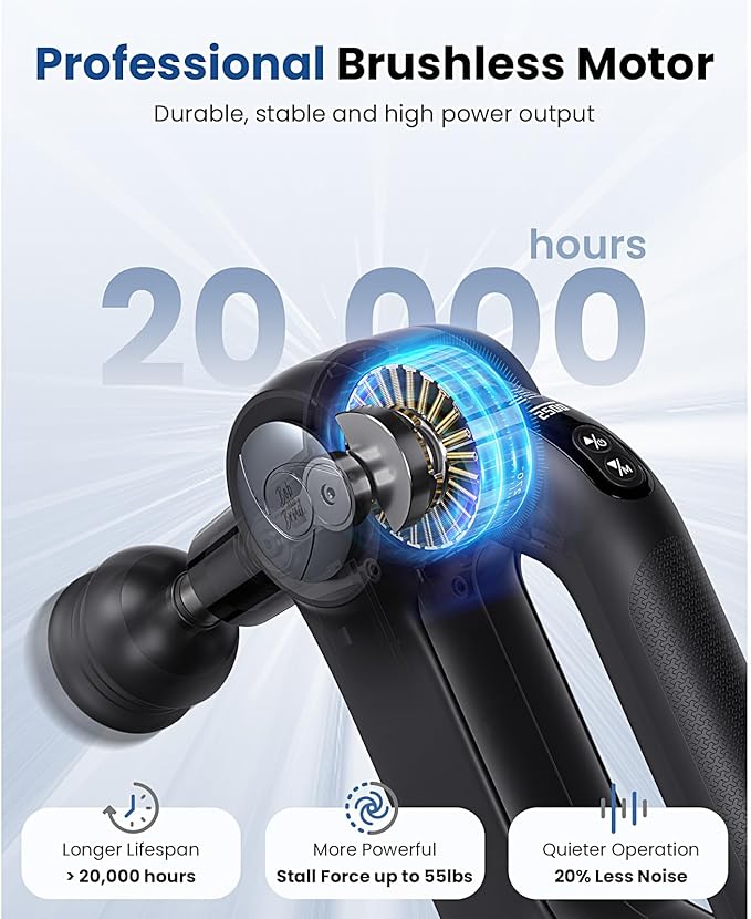 BOB AND BRAD D5 Pro Massage Gun with 13mm Amplitude, FSA-HSA Eligible, Professional Deep Tissue Percussion Massage Gun, Ergonomic D-Handle for Effortless Muscle Pain Relief, Adapter Included