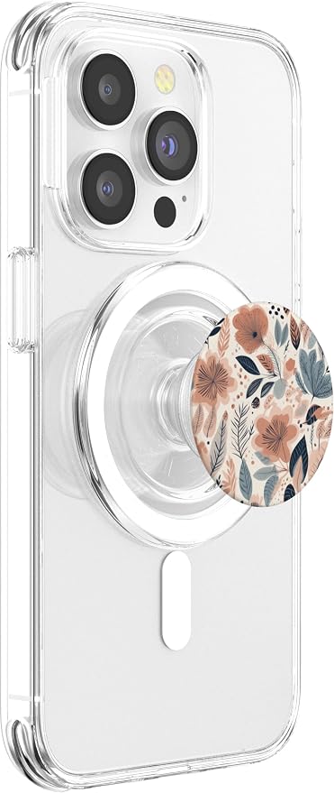Boho Cream Aesthetic Neutral Floral Wild Flower Pattern PopSockets Adhesive PopGrip