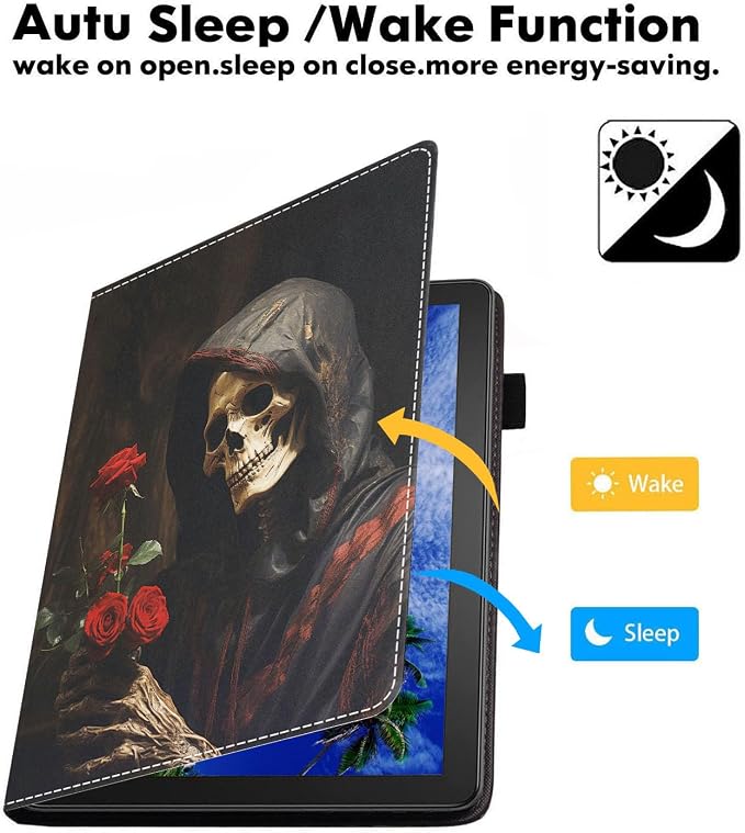 Case for Amazon Fire HD 10 Tablet (9th/7th Generation 2019/2017 Release) Slim PU Leather Cover with Card Slot &amp Auto Wake/Sleep for Fire 10.1 Tablet African American Girl