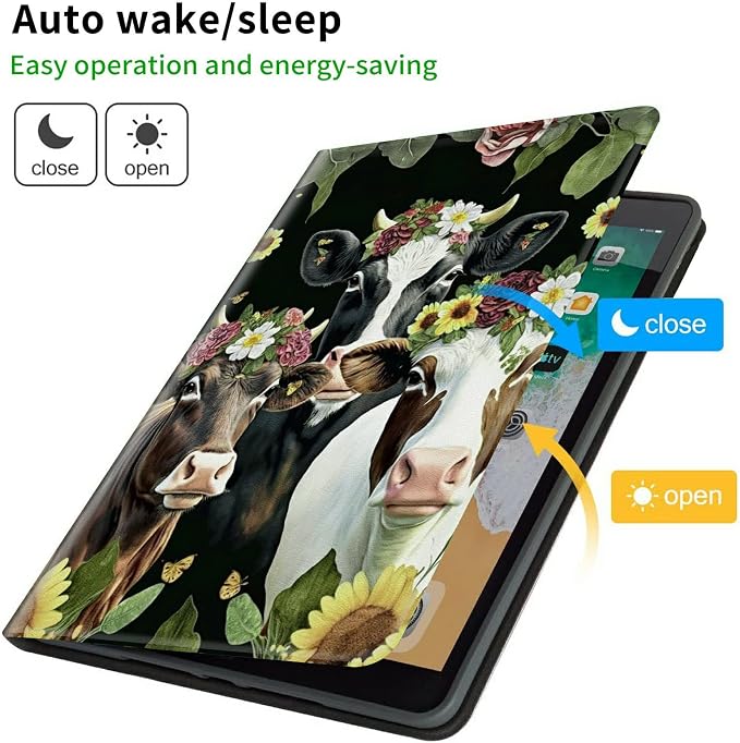 Case for Samsung Galaxy Tab A9 Plus 2023/A11 Plus 2025 11 inch Lightweight Protective PU Leather Smart Stand Cover with Auto Wake Sleep Tablet Case Cover - American Flag &amp Fish