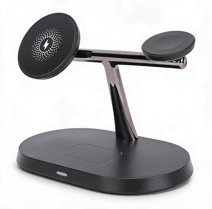 Generic Wireless Charger Stand 3 in 1 Fast Charging Station for Magnetic Wireless Charging Station for Desk Nightstand Travel 15W MultiDevice Dock with Safety