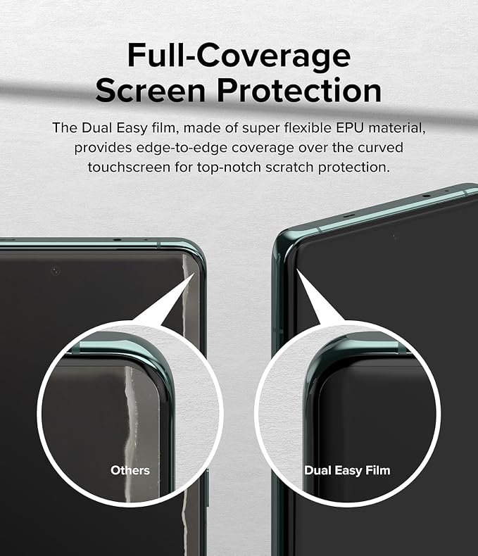 Ringke for OnePlus 12 Screen Protector [Dual Easy 2 Pack] | Self Healing Repair Coating EPU Film 4-Layer Protection Fingerprint-resistant HD Clear Screen Protector