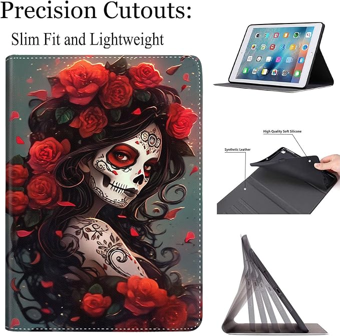 Case for ipad 10th Generation 10.9 inch 2022 iPad 10thMulti-Angle Stand Smart Protective Cover Shockproof Case Auto Sleep/Wake Smoke Flag of Mexico Flag